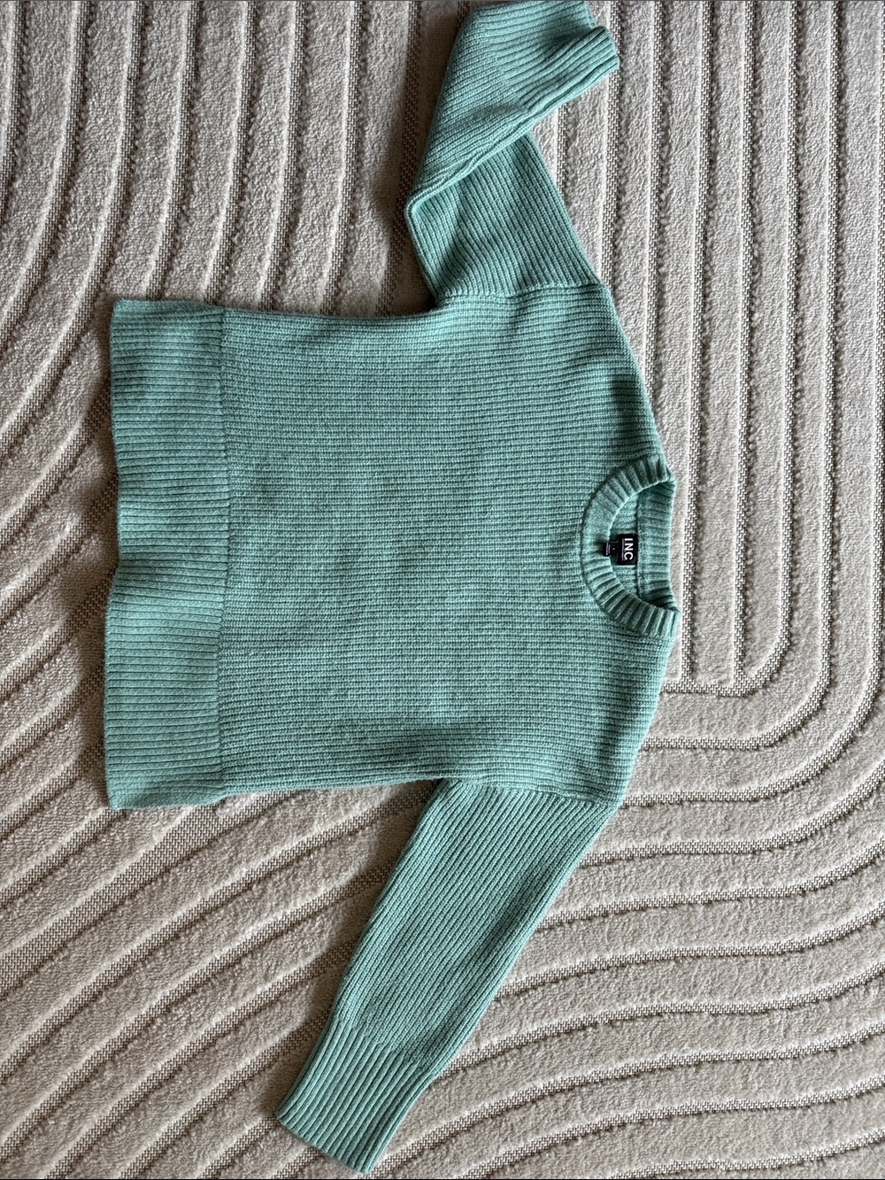 INC International Concepts Seafoam Ribbed Crewneck Sweater